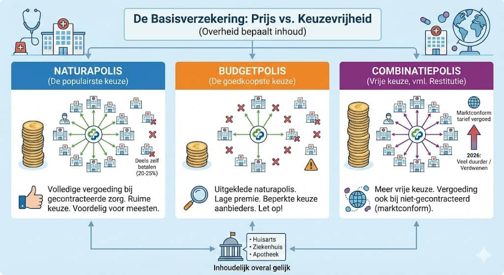 Zorgverzekering - Natura, Restitutie of Combinatie
